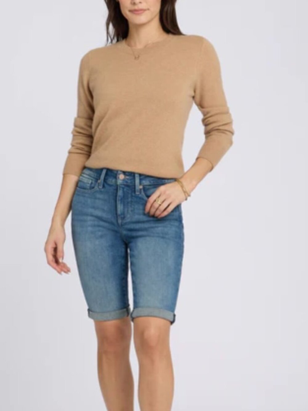 NWT Black Briella NYDJ 11 inch shorts with roll cuff, size 22W